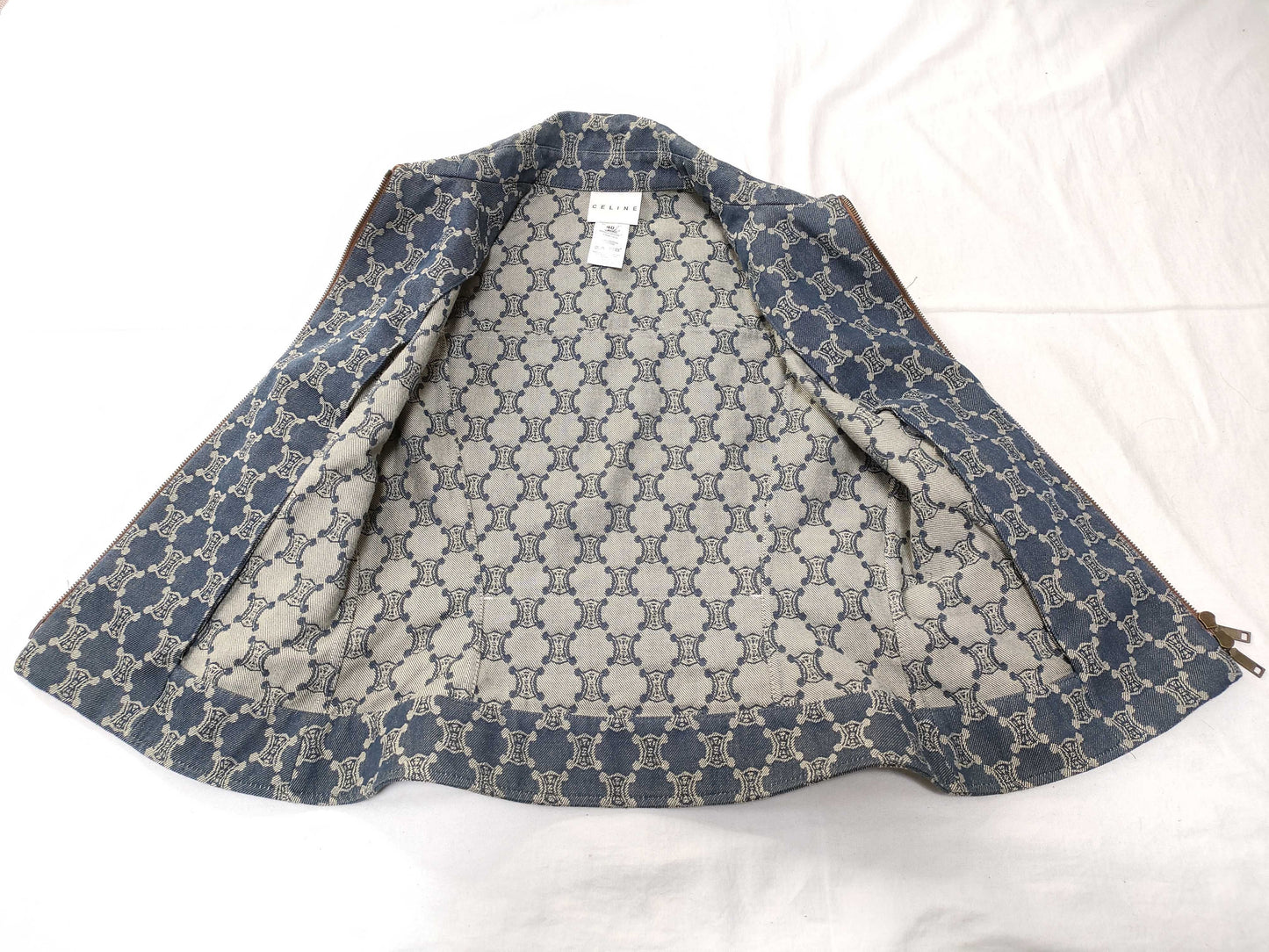 CELINE Paris Macadam Leather Piping Vest Top