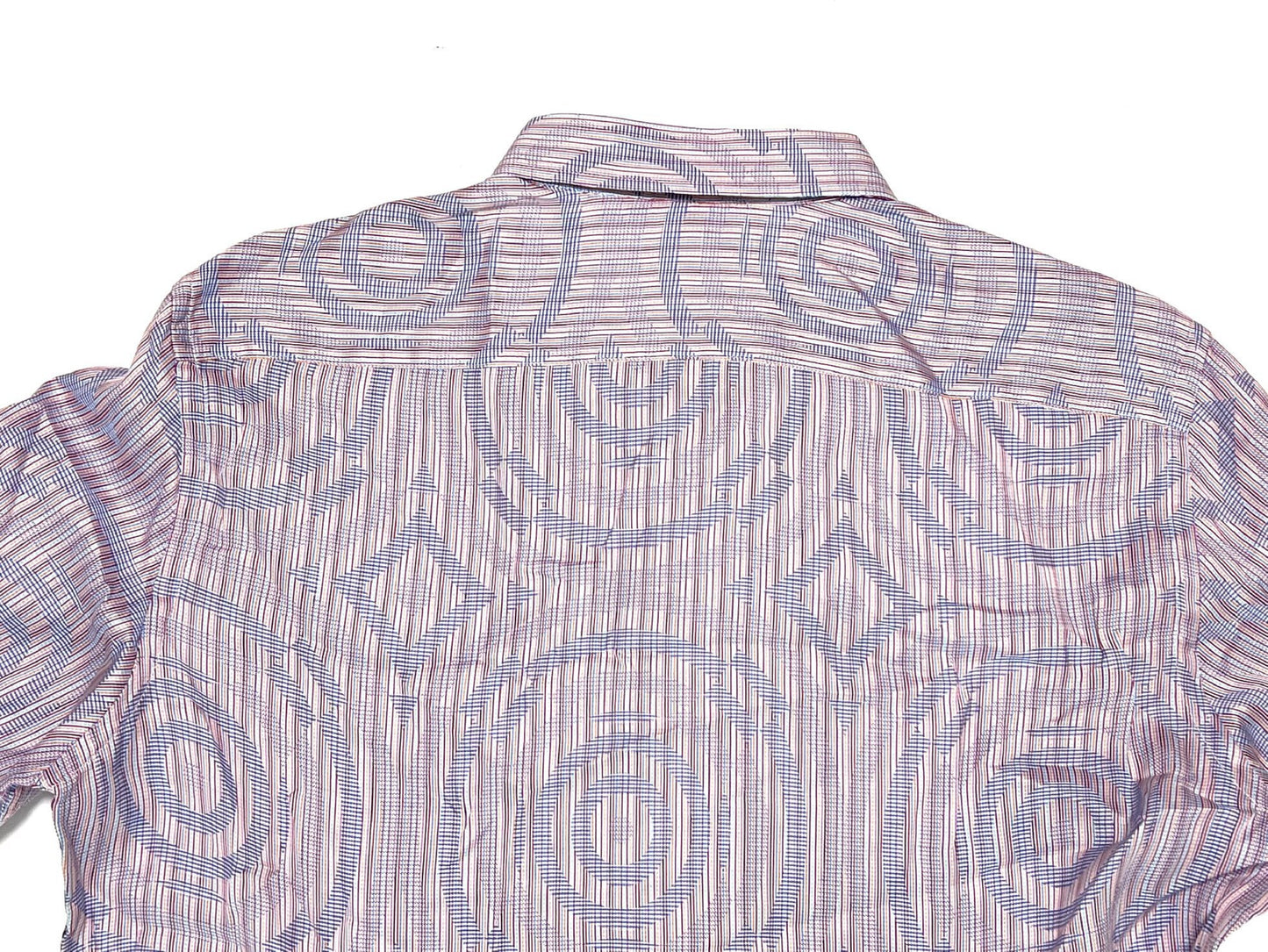 ETRO Geometric Print Long Sleeve Striped Pastel Color Shirt, Size 41, Made in Italy