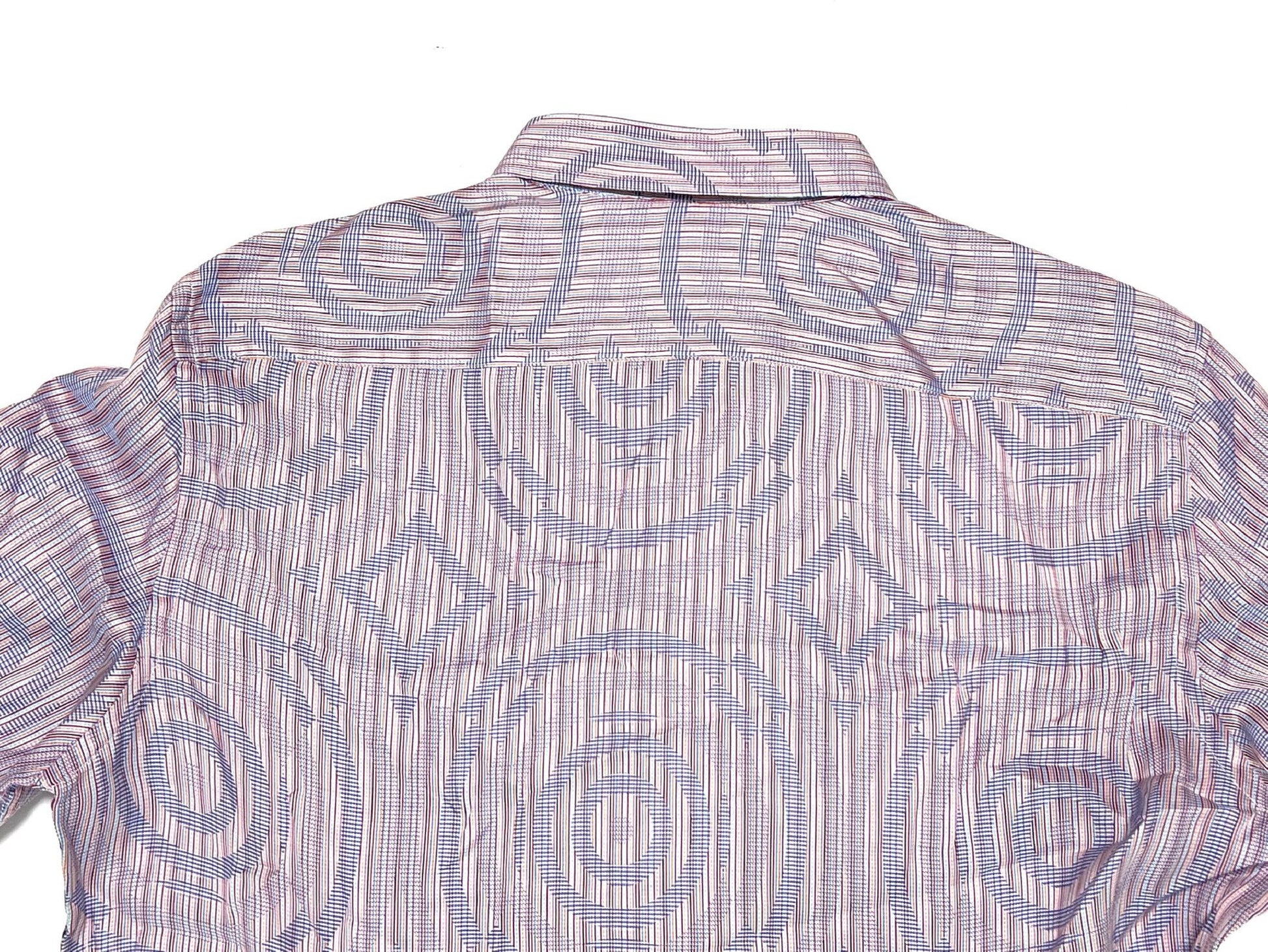 ETRO Geometric Print Long Sleeve Striped Pastel Color Shirt, Size 41, Made in Italy