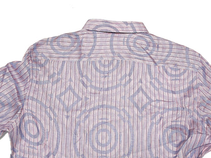 ETRO Geometric Print Long Sleeve Striped Pastel Color Shirt, Size 41, Made in Italy