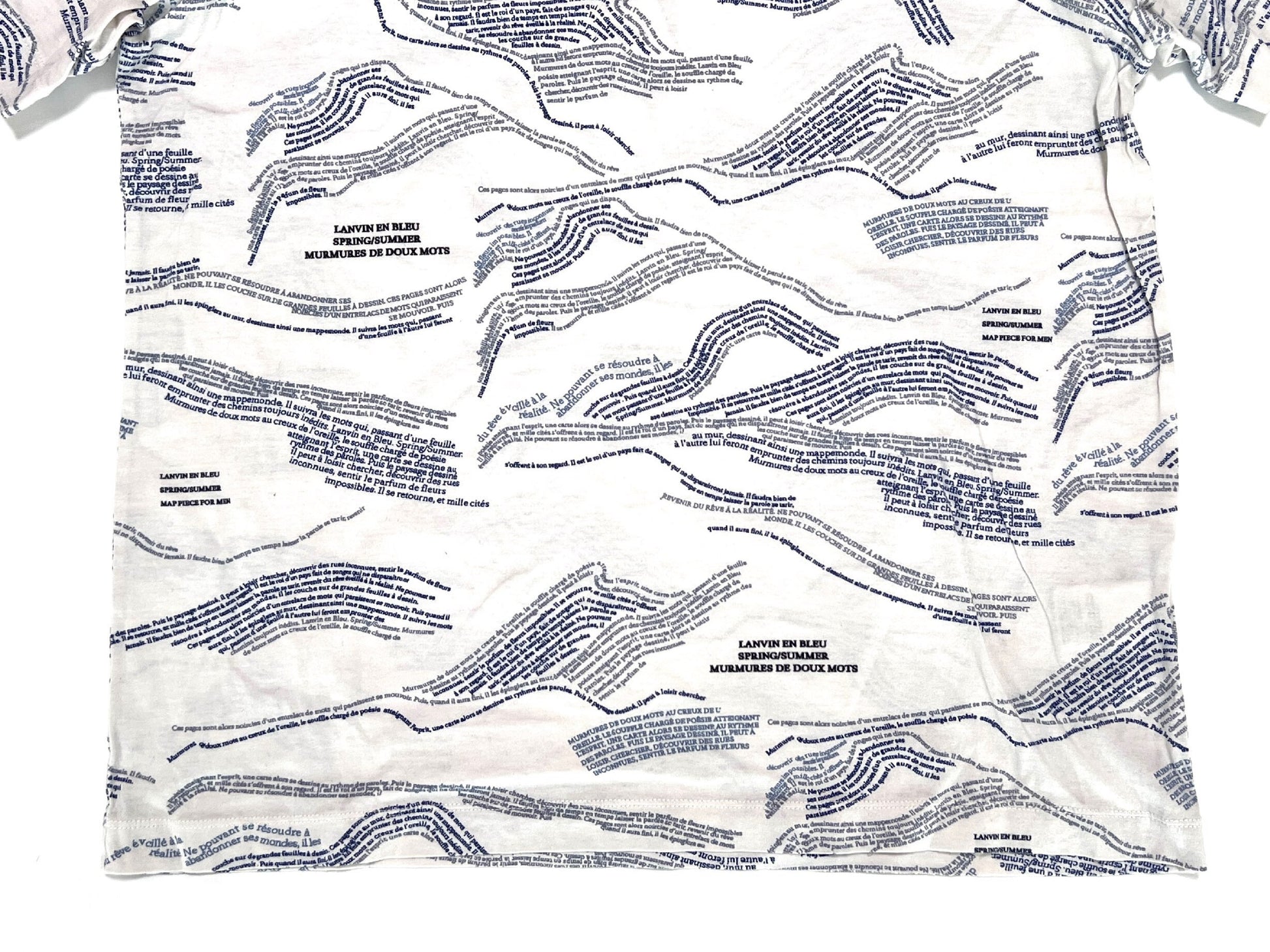 LANVIN en BLEU all-over print white size 38 T-shirt