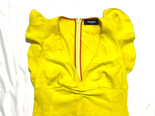 DSQUARED2 Dsquared Short Dress Yellow Size 38 Dress