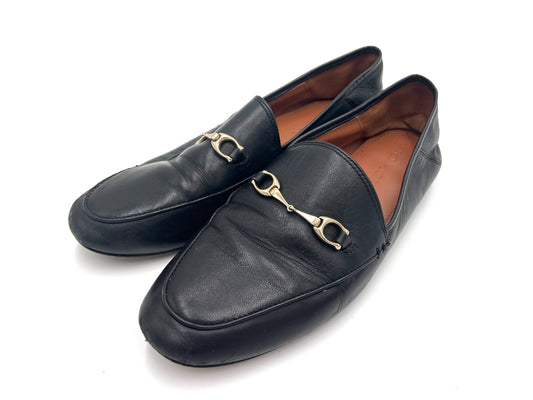 COACH Leather Horsebit Loafers, Black, Size 37.5