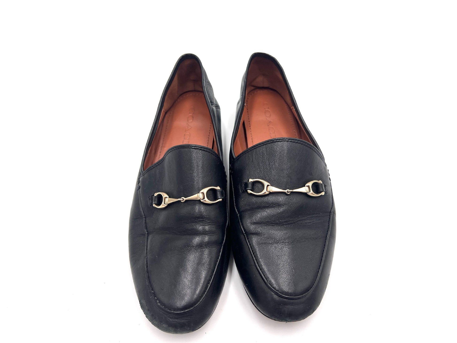 COACH Leather Horsebit Loafers, Black, Size 37.5