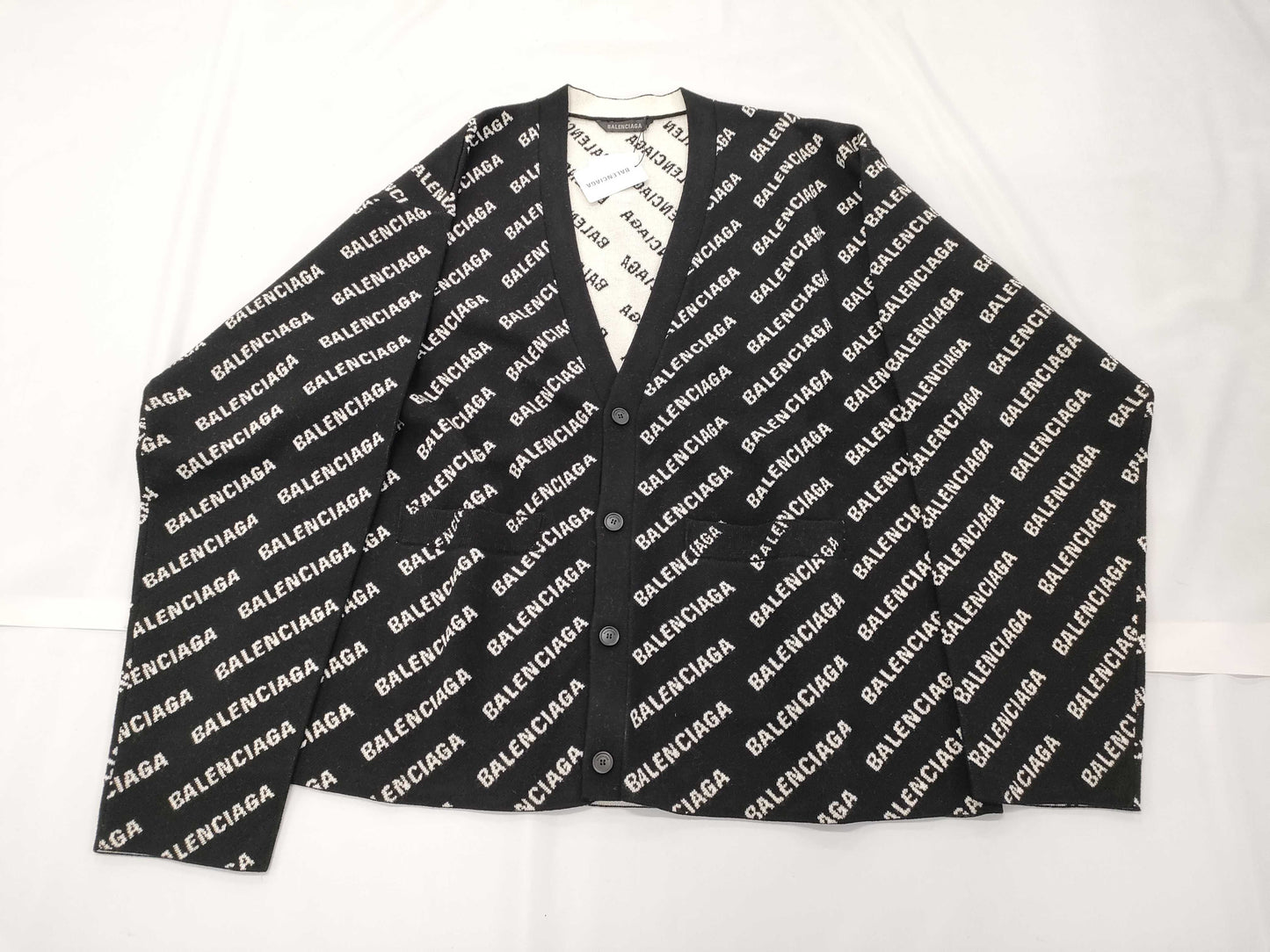 BALENCIAGA BALENCIAGA 719649 Logomaia All Over Cardigan Knit Cardigan Size 4 Unused with tags Cardigan