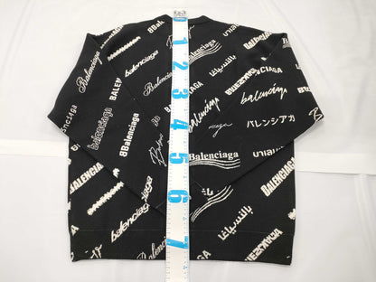 BALENCIAGA logomania all-over knit top, size S, 724858, unused with tags