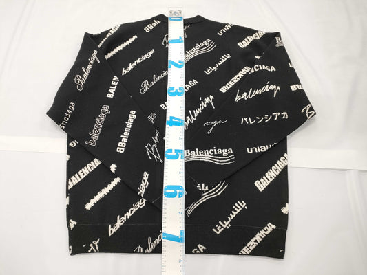 BALENCIAGA logomania all-over knit top, size S, 724858, unused with tags