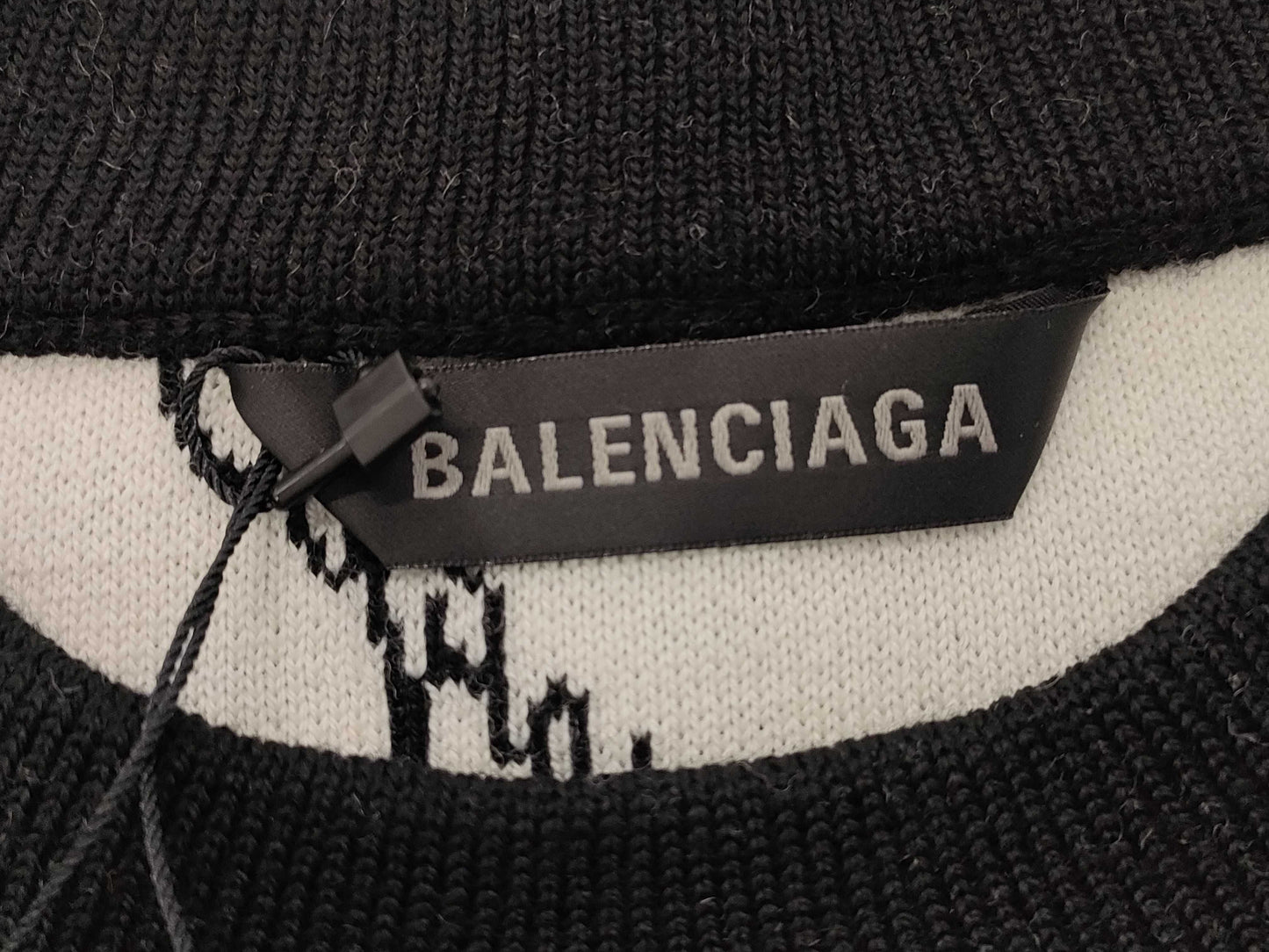 BALENCIAGA logomania all-over knit top, size S, 724858, unused with tags