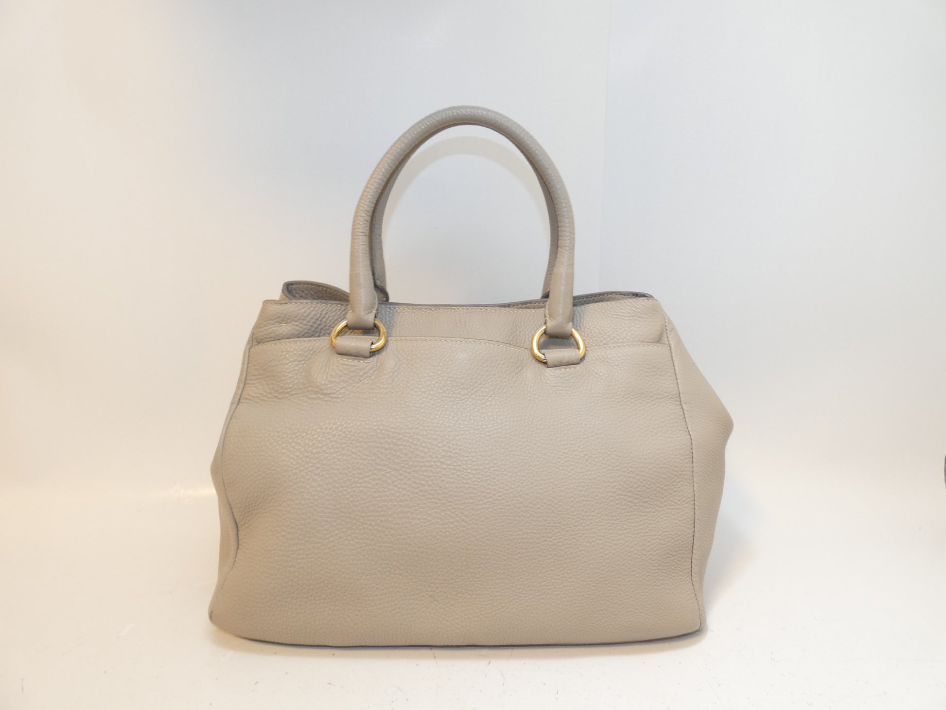 PRADA Vitello Front Logo Hand Tote Handbag