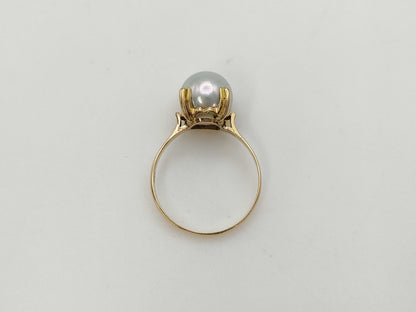 Pearl diameter: approx. 8.9mm, 18K gold, 2.6g, ring 