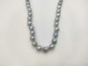 Semi-round pearl necklace, diameter approximately 7.7mm-7.8mm, sterling silver, 28.2g .