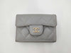 CHANEL Caviar Skin Gray Wallet