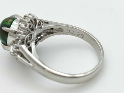 Colored Stone 1.15ct D0.29ct PT900 6.1g Ring 