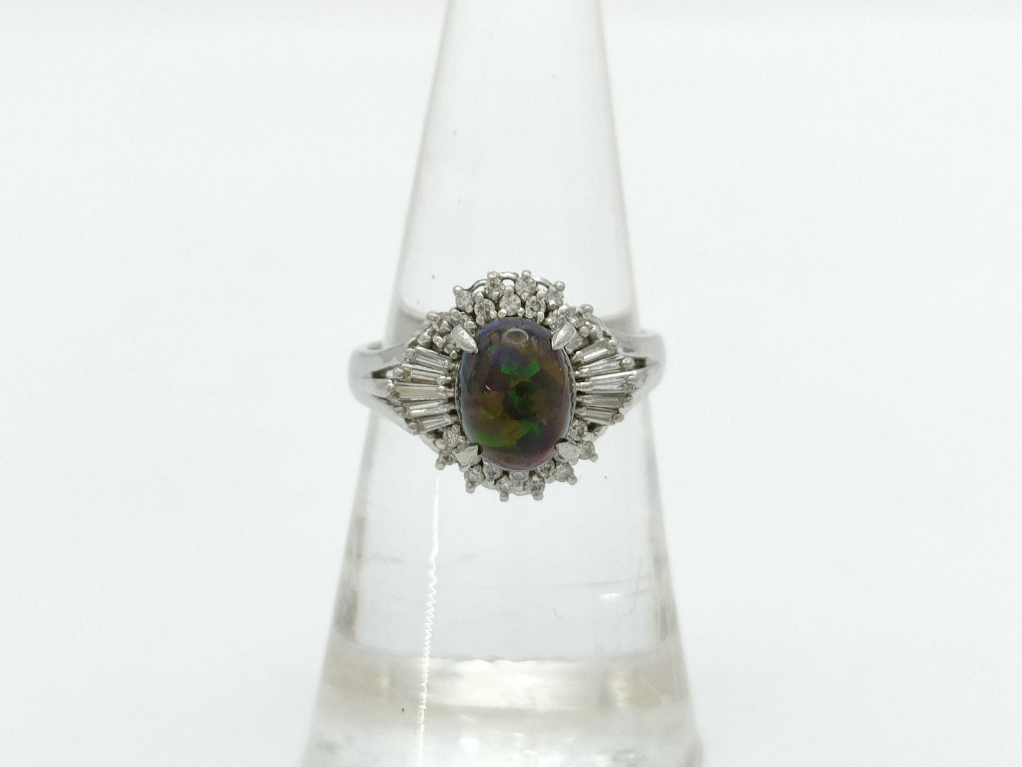 Colored Stone 1.15ct D0.29ct PT900 6.1g Ring 