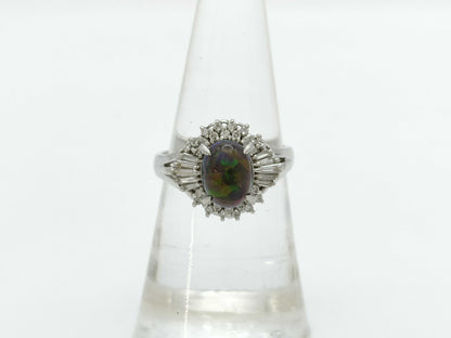 Colored Stone 1.15ct D0.29ct PT900 6.1g Ring 