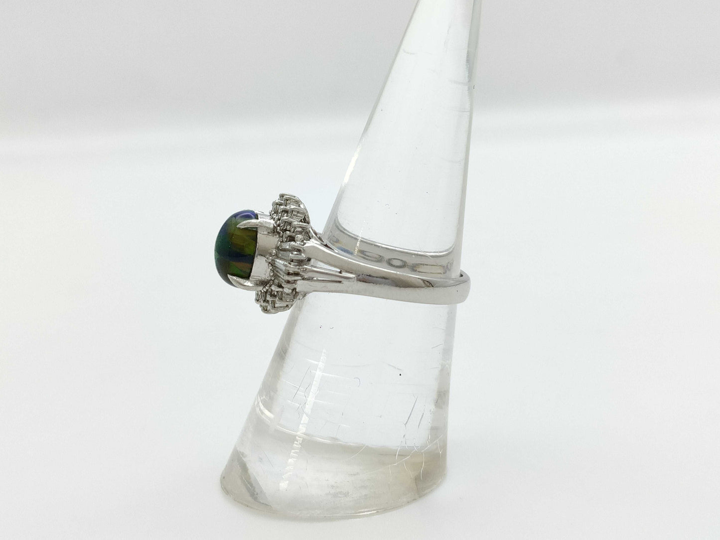 Colored Stone 1.15ct D0.29ct PT900 6.1g Ring 