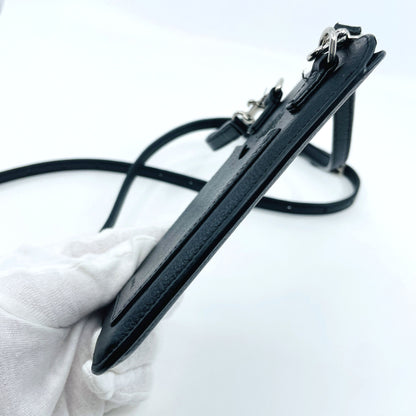 BALENCIAGA Phone Shoulder Leather Logo Black Pouch