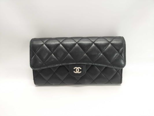 CHANEL CHANEL Long Wallet Silver Hardware Wallet
