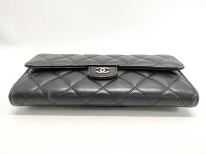 CHANEL CHANEL Long Wallet Silver Hardware Wallet