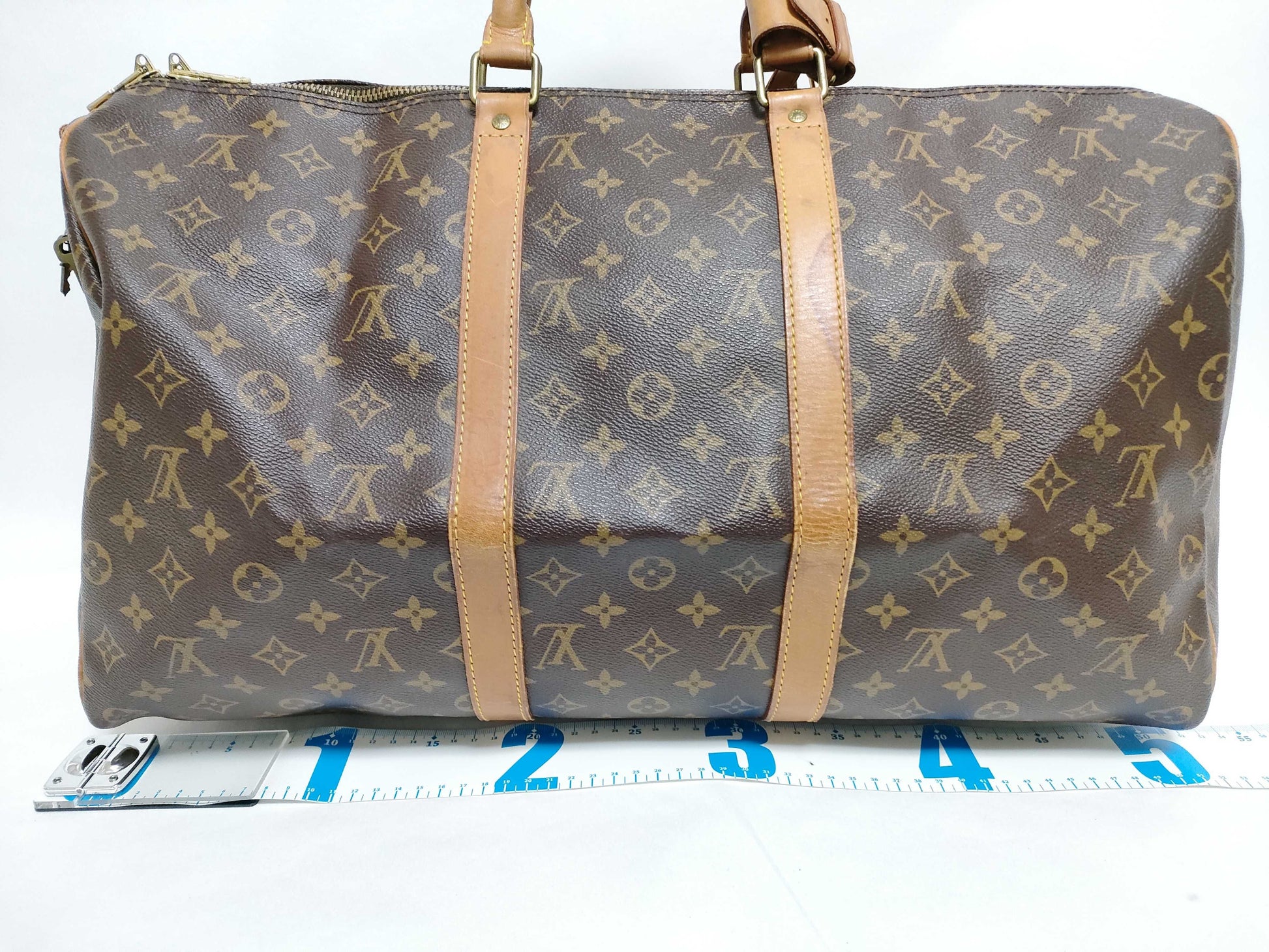 LOUIS VUITTON Monogram LV Keepall Bandouliere 50 Boston Bag