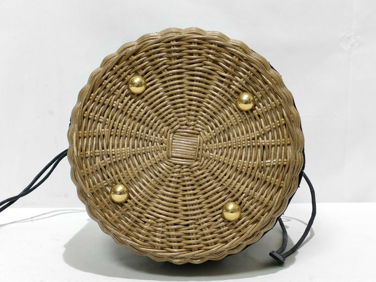 Dior Oblique Wicker Bucket Rattan/Canvas Shoulder Bag