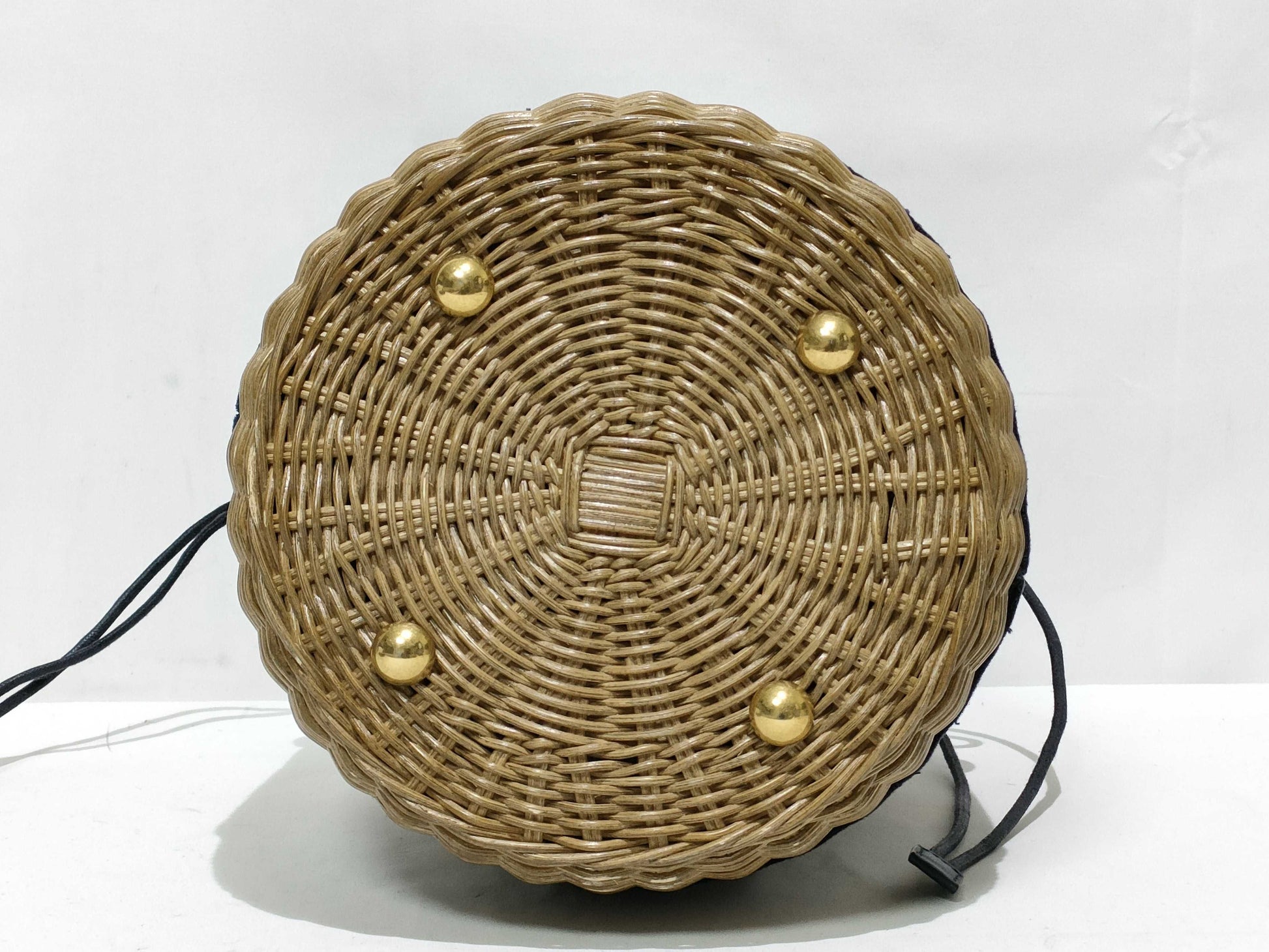 Dior Oblique Wicker Bucket Rattan/Canvas Shoulder Bag