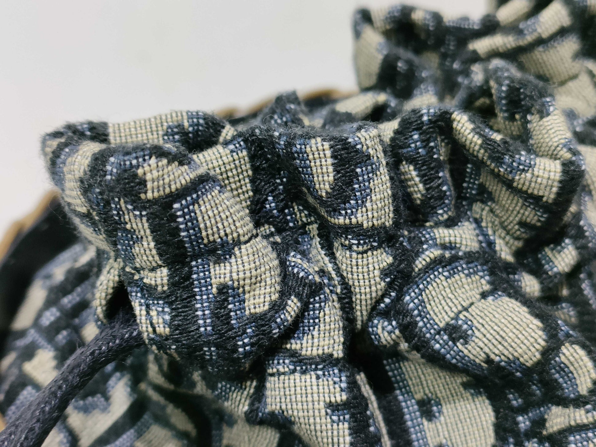 Dior Oblique Wicker Bucket Rattan/Canvas Shoulder Bag