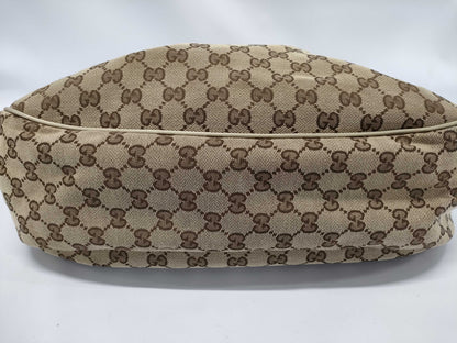 GUCCI Gucci Gold Leather Trim Monogram Tofu Handbag Handbag