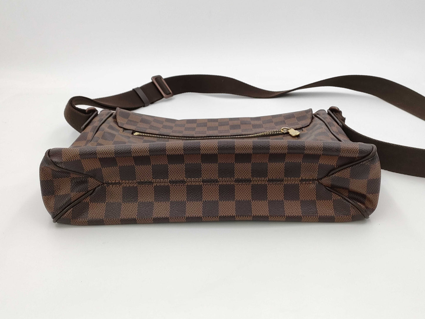LOUIS VUITTON Damier Ebene Brown Flap Crossbody Bag Shoulder Bag