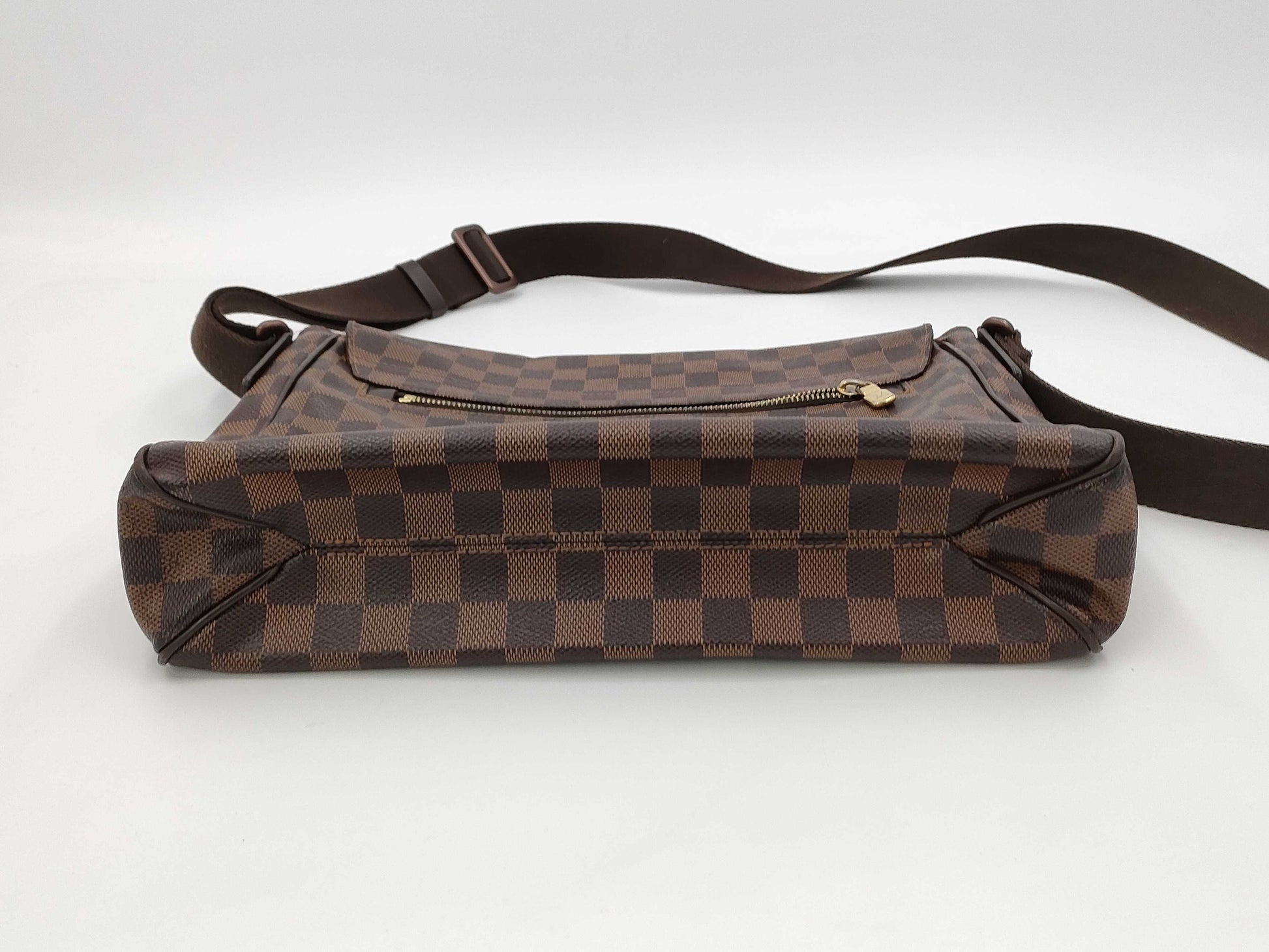 LOUIS VUITTON Damier Ebene Brown Flap Crossbody Bag Shoulder Bag