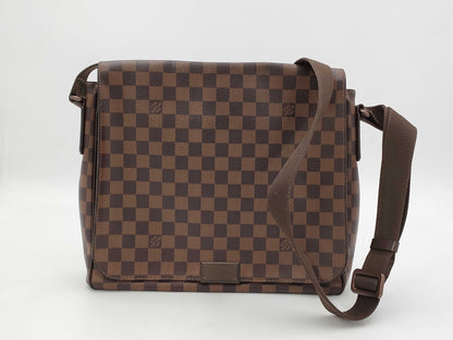 LOUIS VUITTON Damier Ebene Brown Flap Crossbody Bag Shoulder Bag