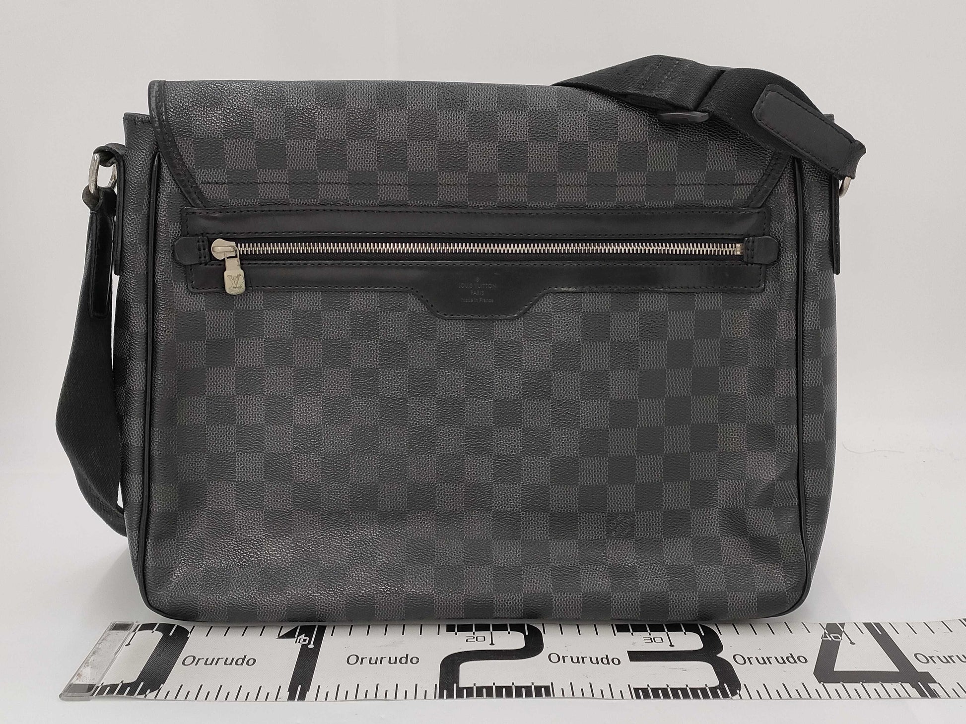 LOUIS VUITTON Damier Graphite Large Men's Flap Crossbody Bag Shoulder Bag