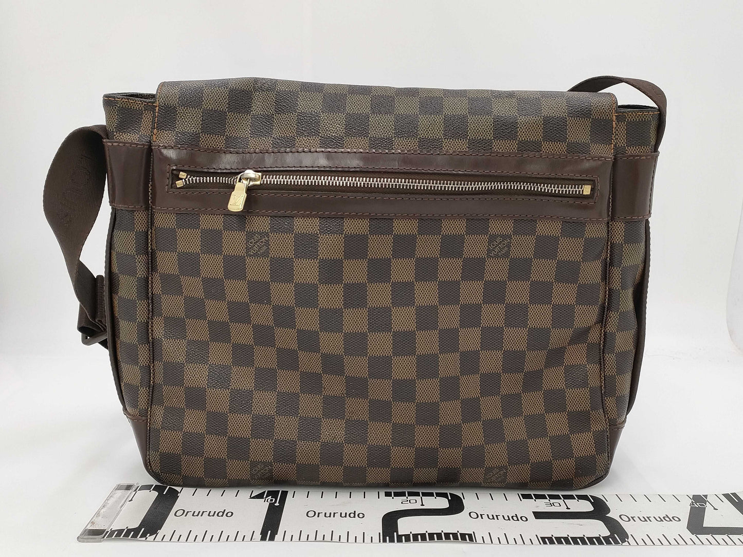 LOUIS VUITTON Damier Ebene Brown Flap Bag with Divider Shoulder Bag