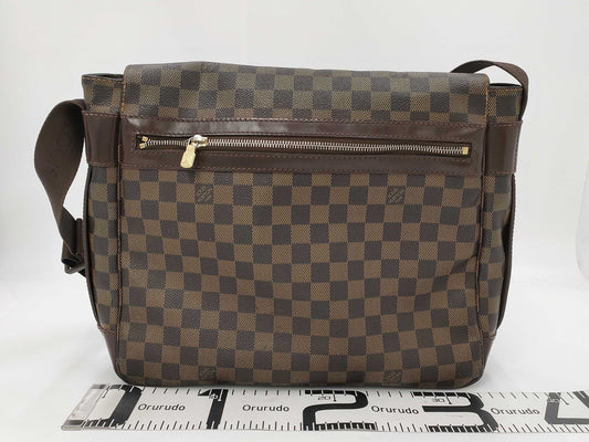 LOUIS VUITTON Damier Ebene Brown Flap Bag with Divider Shoulder Bag