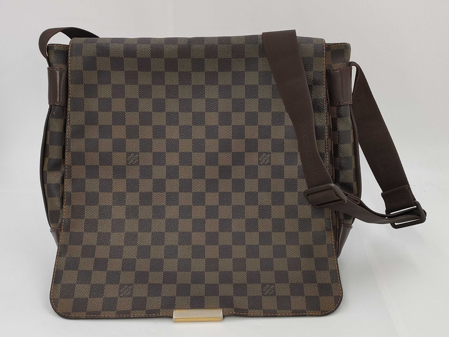 LOUIS VUITTON Damier Ebene Brown Flap Bag with Divider Shoulder Bag