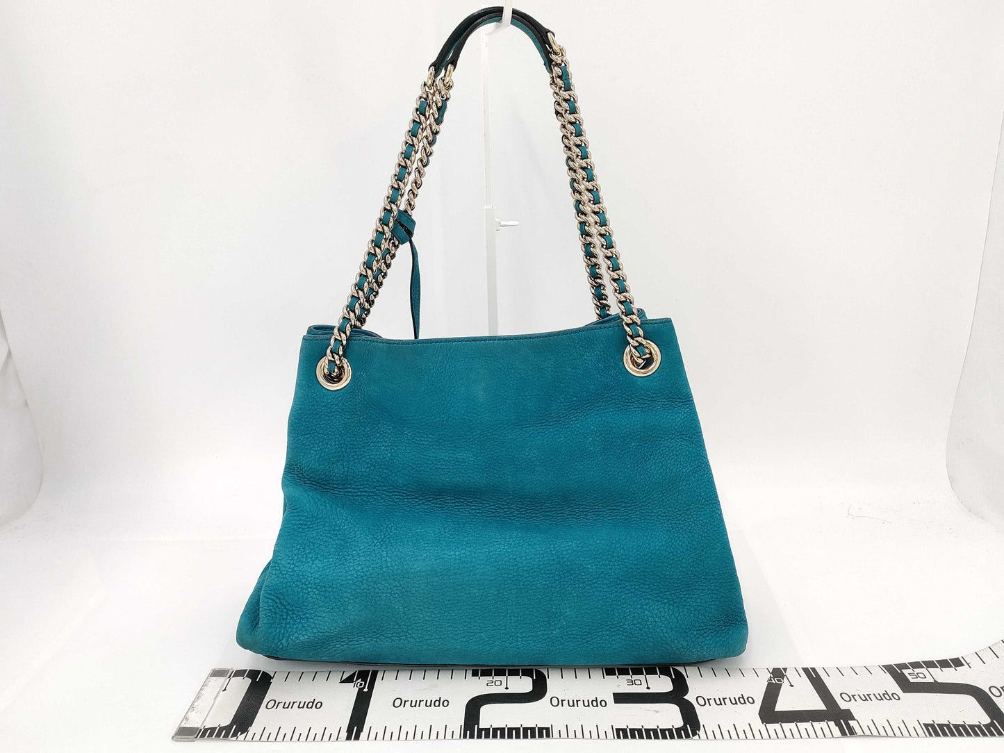 GUCCI Blue Rope-Texture Soho Tassel Tote Bag