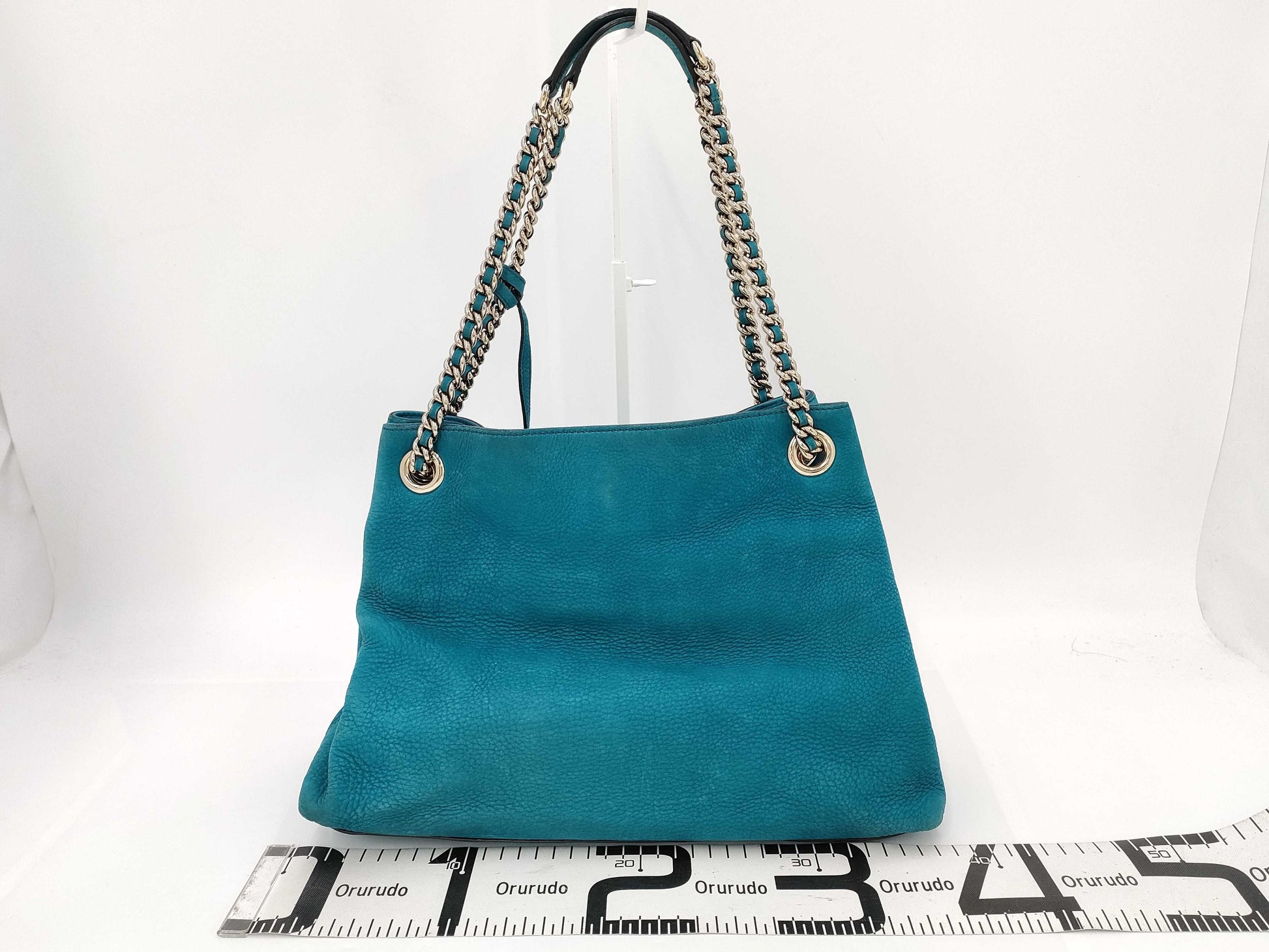 GUCCI Blue Rope-Texture Soho Tassel Tote Bag