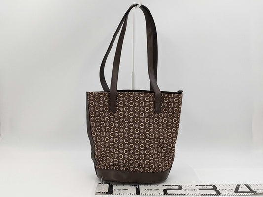 CELINE Vintage Monogram Canvas & Leather Bucket Bag Tote Bag