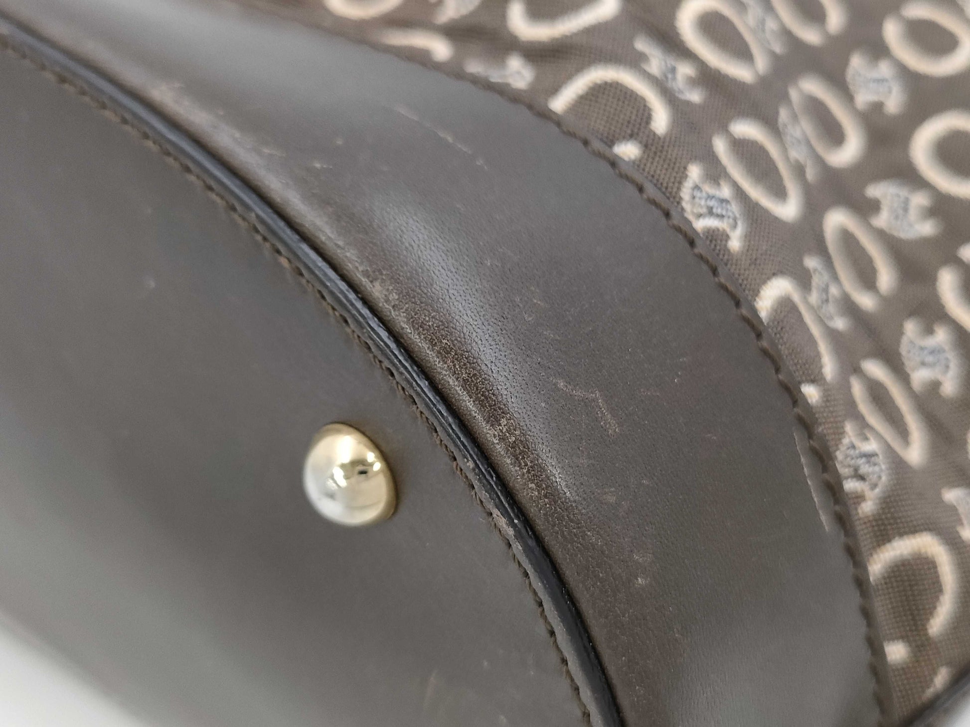 CELINE Vintage Monogram Canvas & Leather Bucket Bag Tote Bag