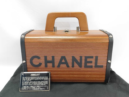 CHANEL Chanel Wood Vanity Handbag with Coco Mark 3986197 Brown Handbag