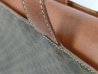 CELINE Macadam Tote Bag, Dark Brown, PVC/Leather