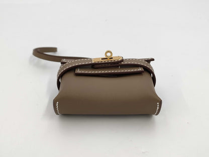 HERMES Kelly Festival Etoupe K Stamp Key Case/Key Holder