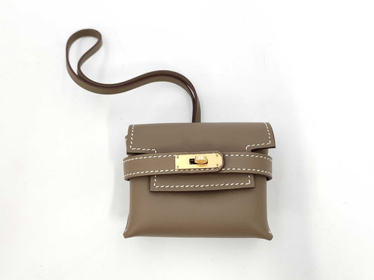 HERMES Kelly Festival Etoupe K Stamp Key Case/Key Holder