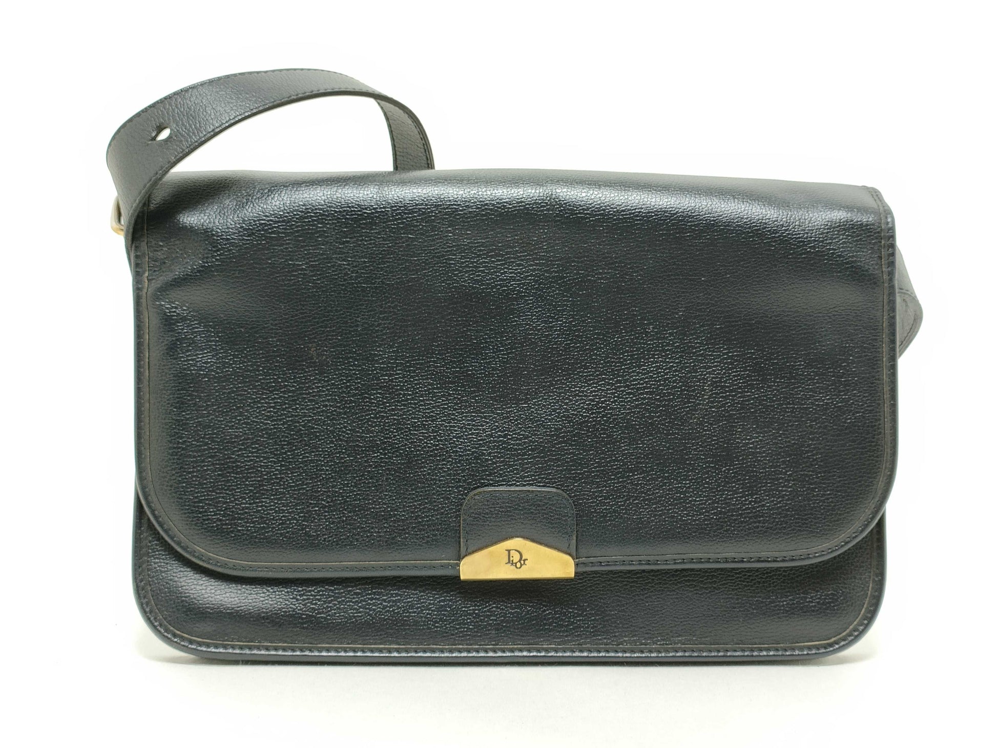 Dior Christian Dior Dior Logo Shoulder Bag Black Leather Shoulder Bag