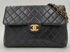 CHANEL Deca Matelasse Chain Shoulder Bag, Black