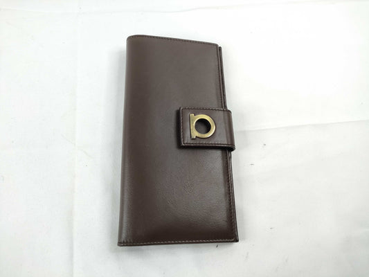 Salvatore Ferragamo Gancini Ferragamo Gancini Bi-fold Long Wallet Brown