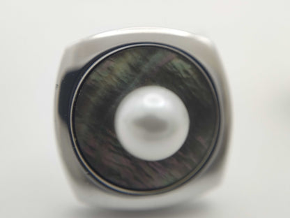 MIKIMOTO Pearl Diameter Approx. 5.9-6.0mm, Shell Sterling Silver, 14.5g, Tie Clip/Cufflinks 