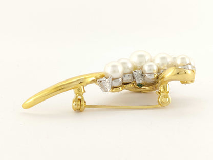 Balmain Faux Pearl and Rhinestone Brooch