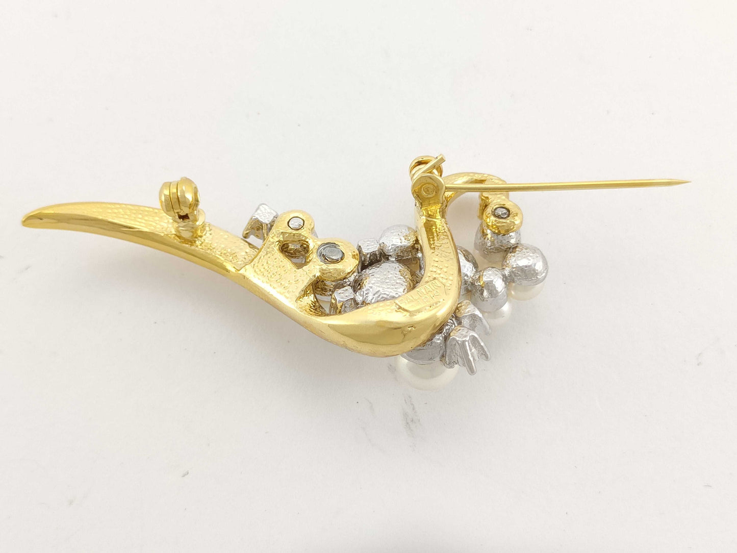 Balmain Faux Pearl and Rhinestone Brooch