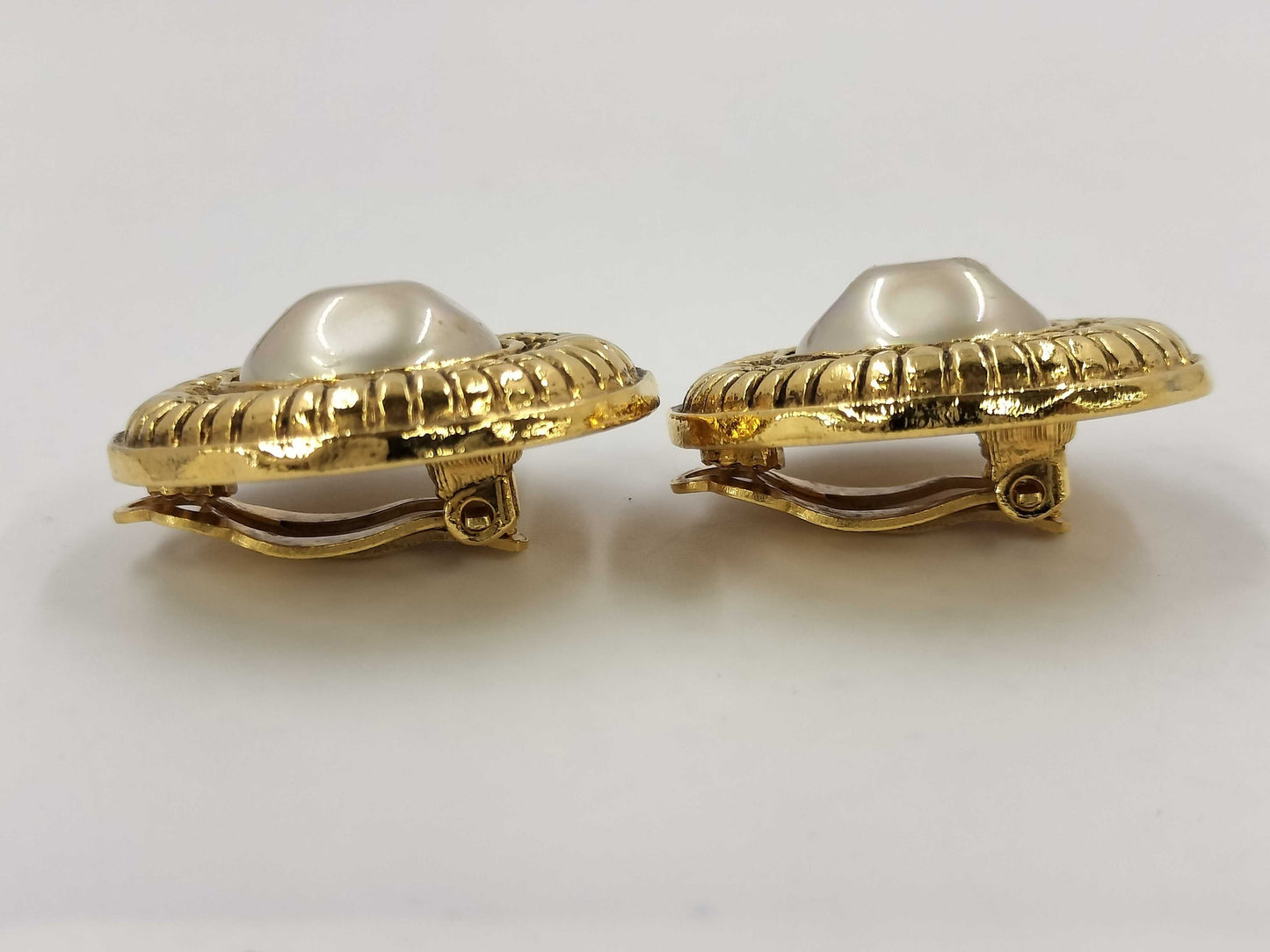 CHANEL Faux Pearl Earrings